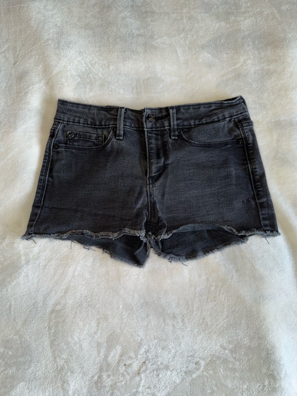 Denizen from Levi's Black Frayed Hem Denim Shorts